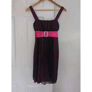 VTG Y2k City Triangles Baby‎ Doll Dress Sz XL Whimsigoth Ribbon Sash Glam Buckle